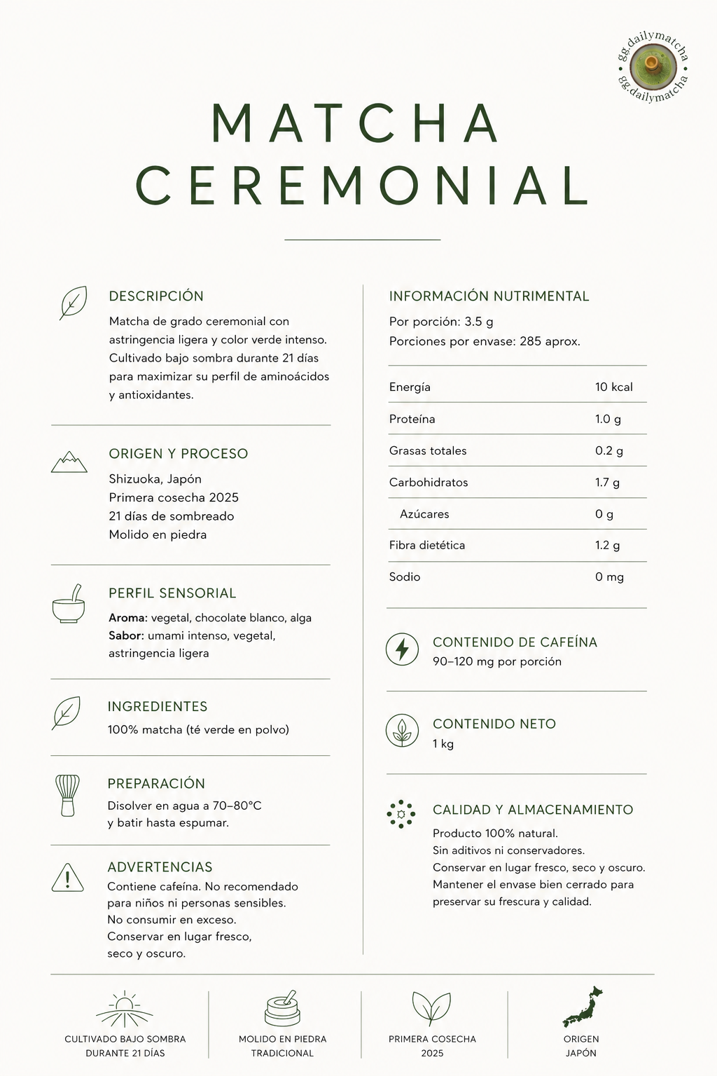 Matcha ceremonial 1 KG