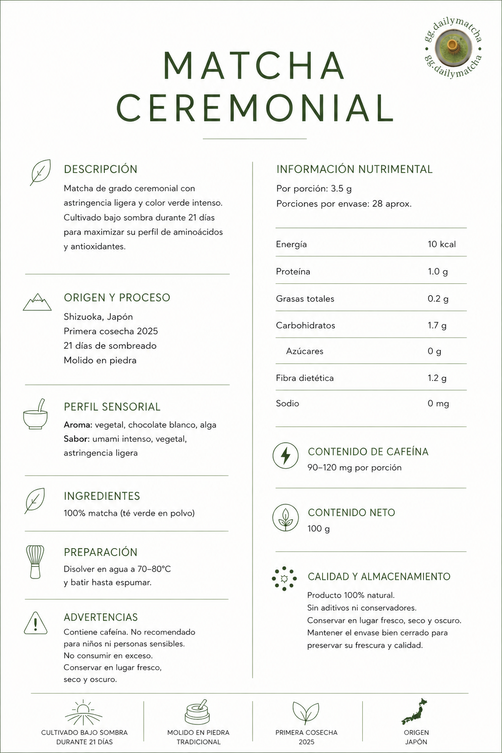 Matcha ceremonial  100 GR